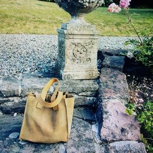 NWT Leather suede tote bag this Summer carry your wines with style